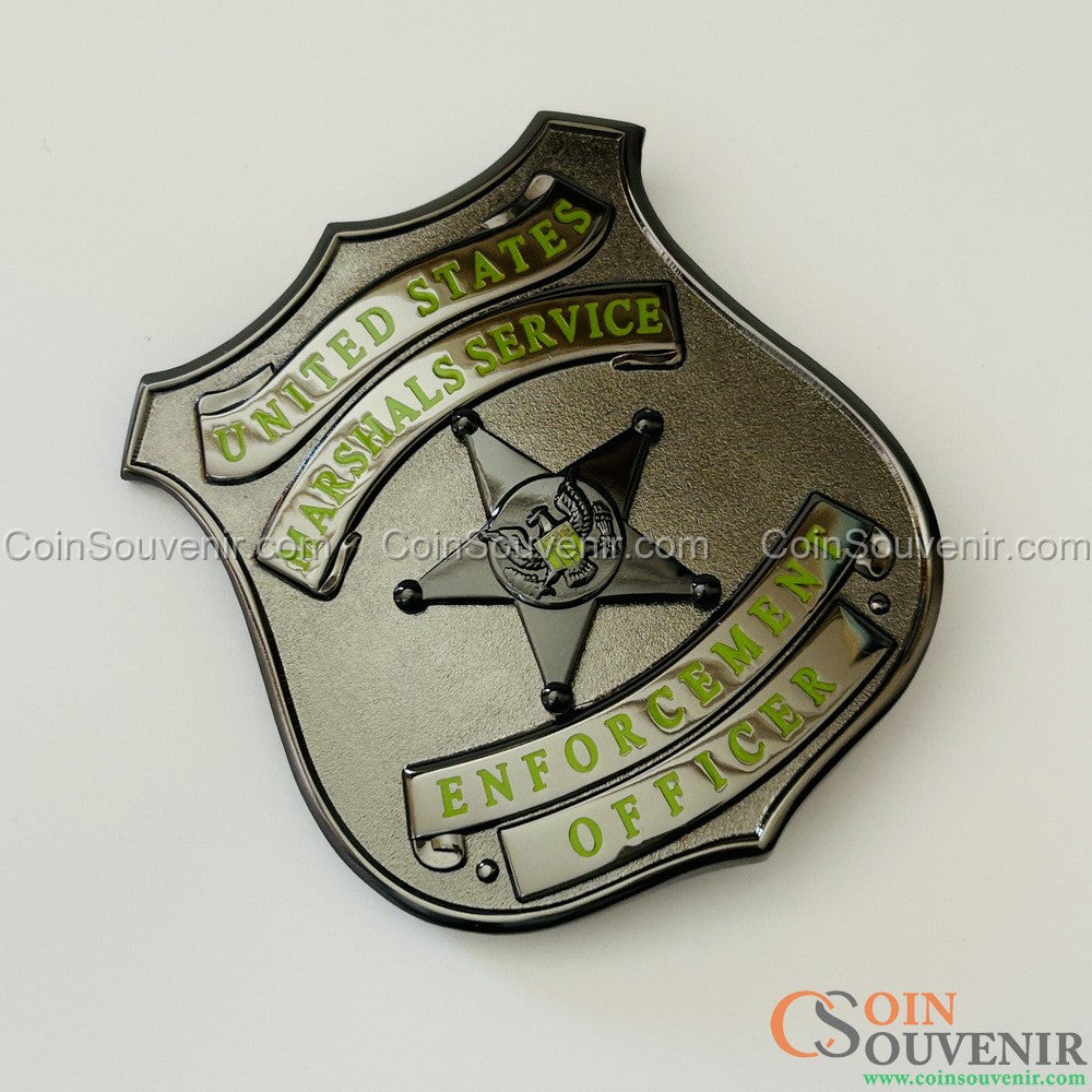 USMS Enforcement Officer US Marshals Service Badge Black Chrome