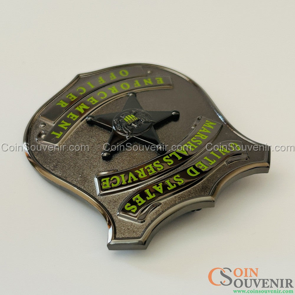 USMS Enforcement Officer US Marshals Service Badge Black Chrome