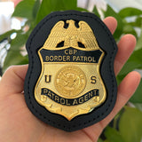 Badge d'agent de patrouille frontalière CBP, réplique en cuivre massif, accessoires de film