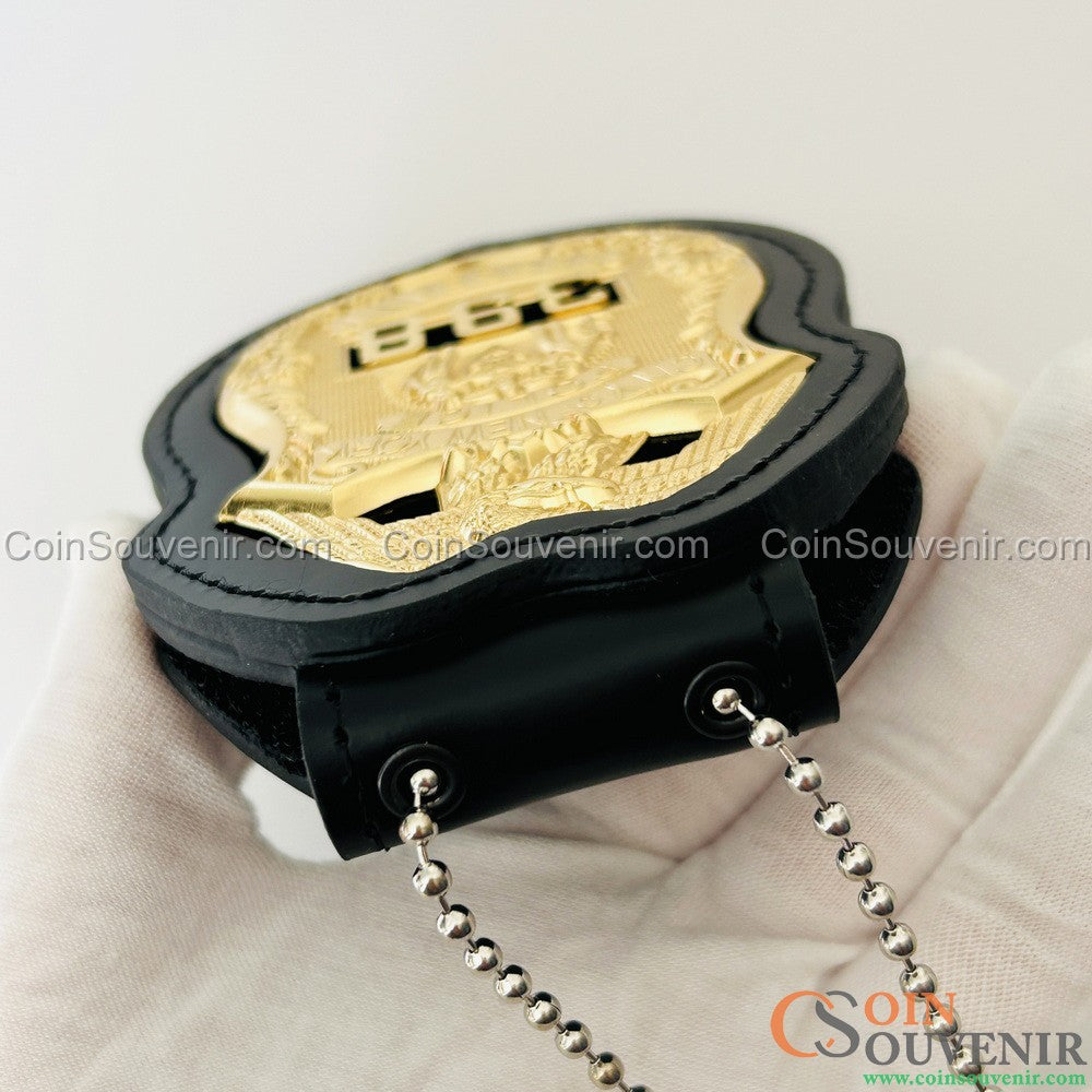 NYPD Sergeant Shield Recessed Badge Holder W/ Belt Clip
