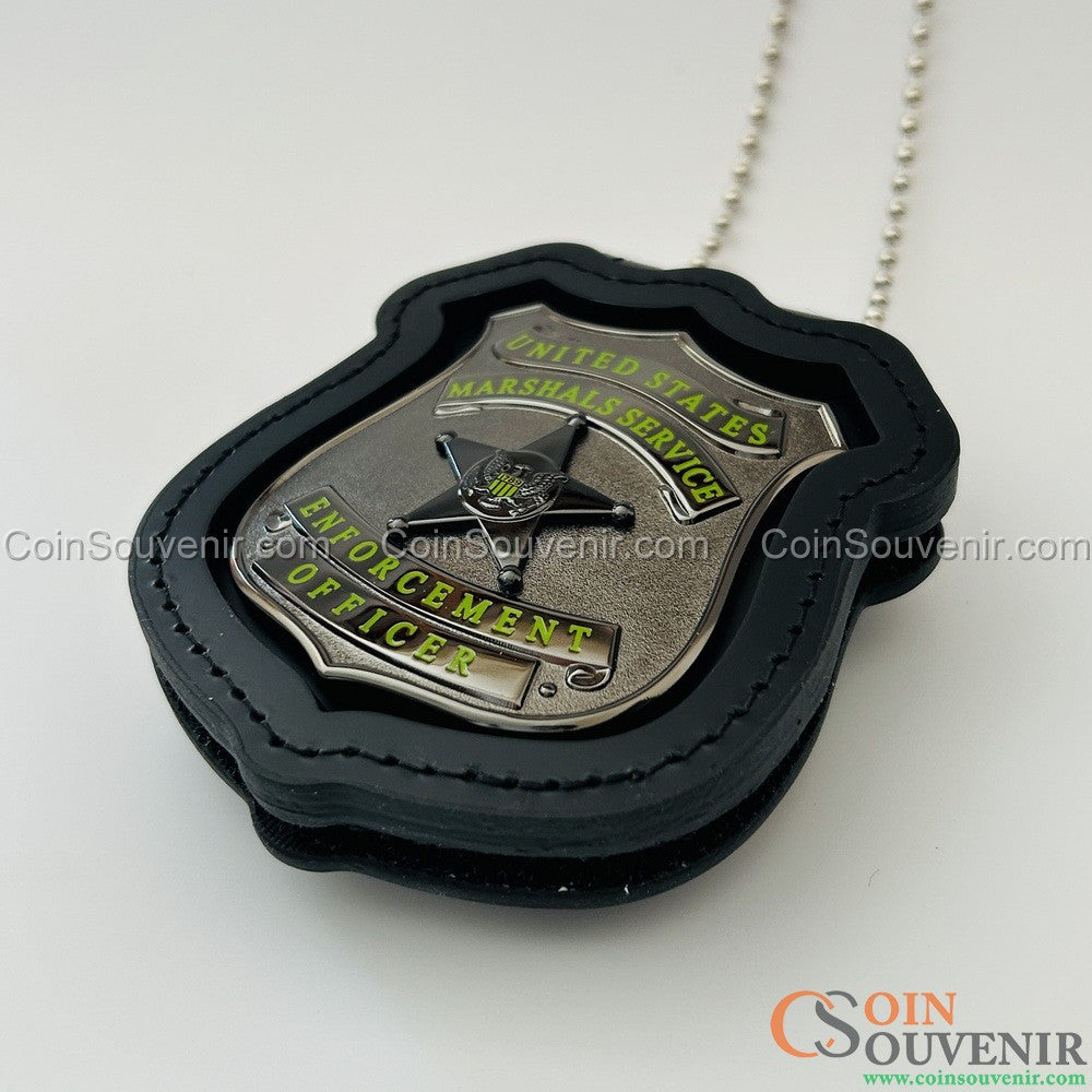 USMS Enforcement Officer US Marshals Service Badge Black Chrome