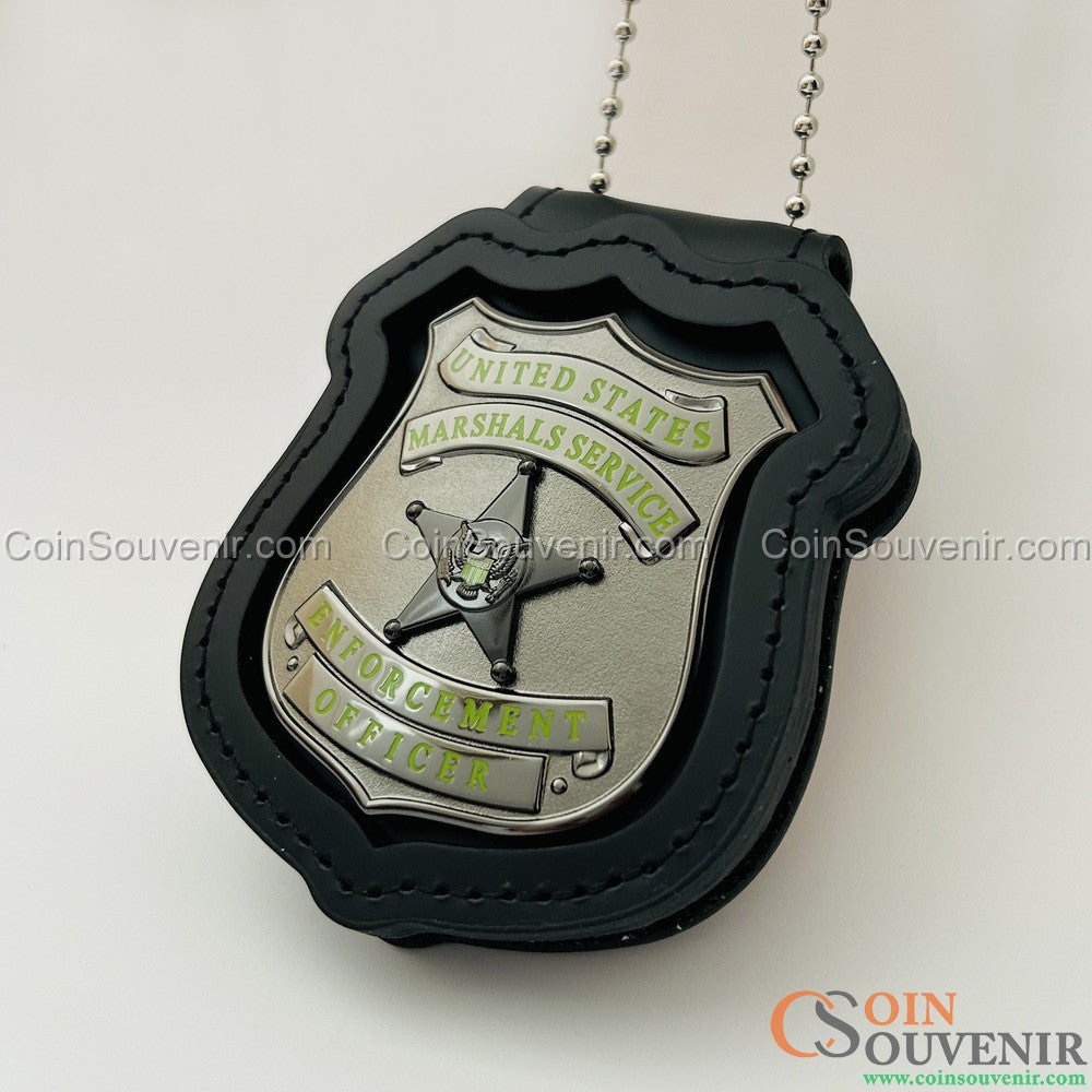 USMS Enforcement Officer US Marshals Service Badge Black Chrome