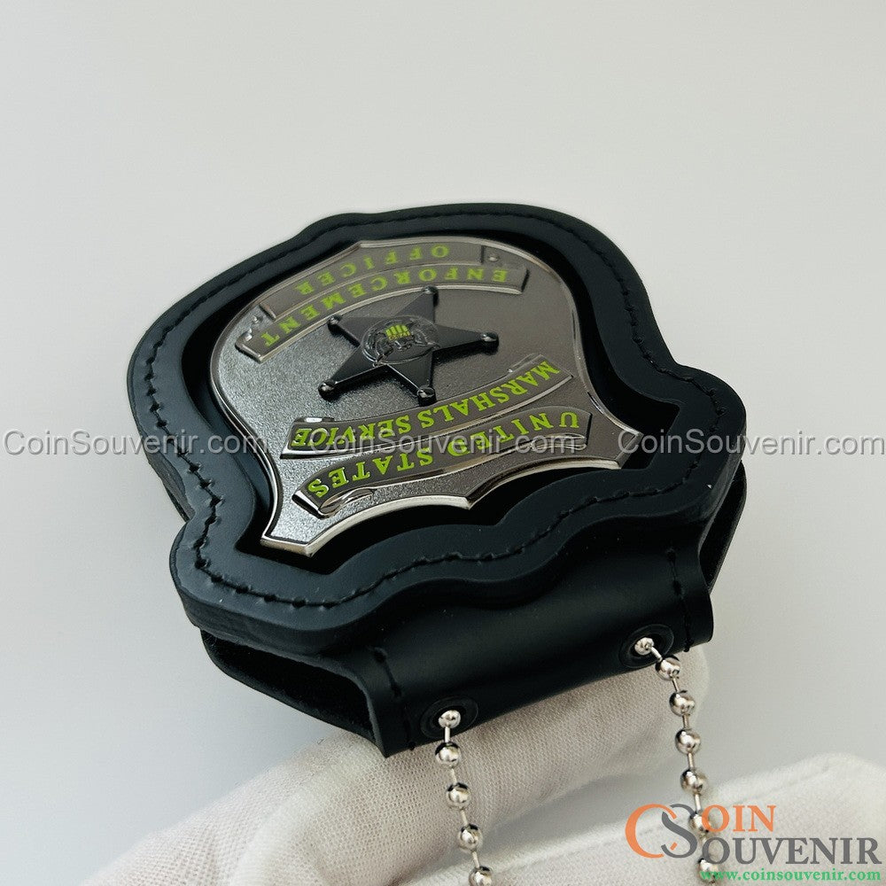 USMS Enforcement Officer US Marshals Service Badge Black Chrome