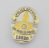LAPD Los Angeles Police Officer Badge Solid Copper Replica Movie Props With Number 13520