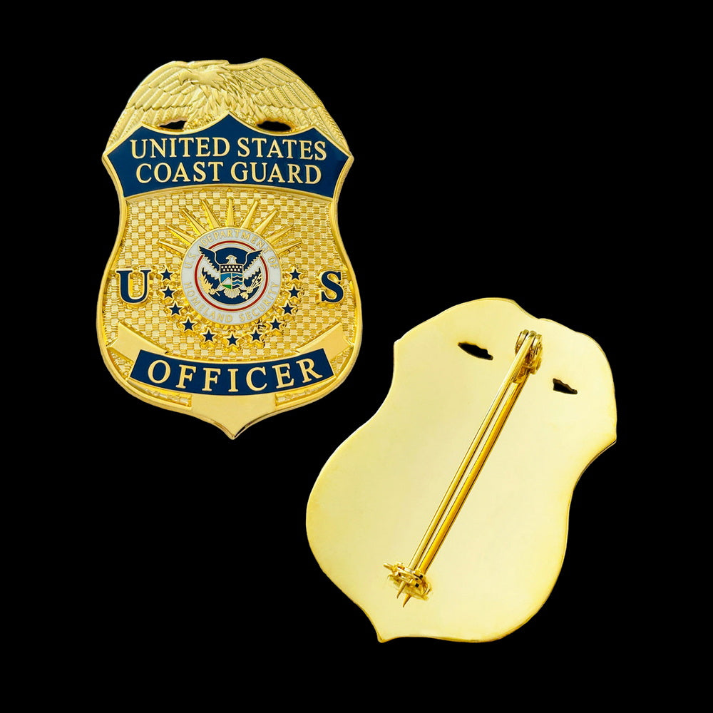 USCG U.S. Coast Guard Officer Badge Museum Quality *Safety Pin Version*