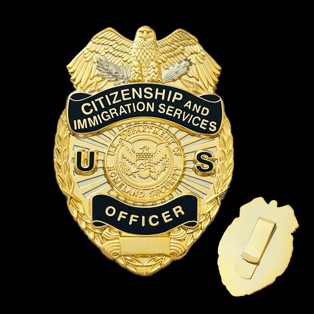 USCIS Citizenship and Immigration Services Officer Wallet Badge Museum Quality
