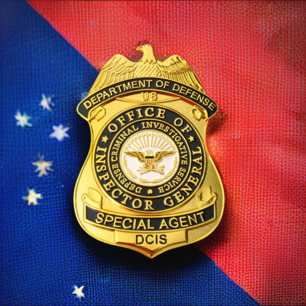 Réplique d'insigne d'agent spécial du bureau de l'inspecteur général américain DCIS, accessoires de film