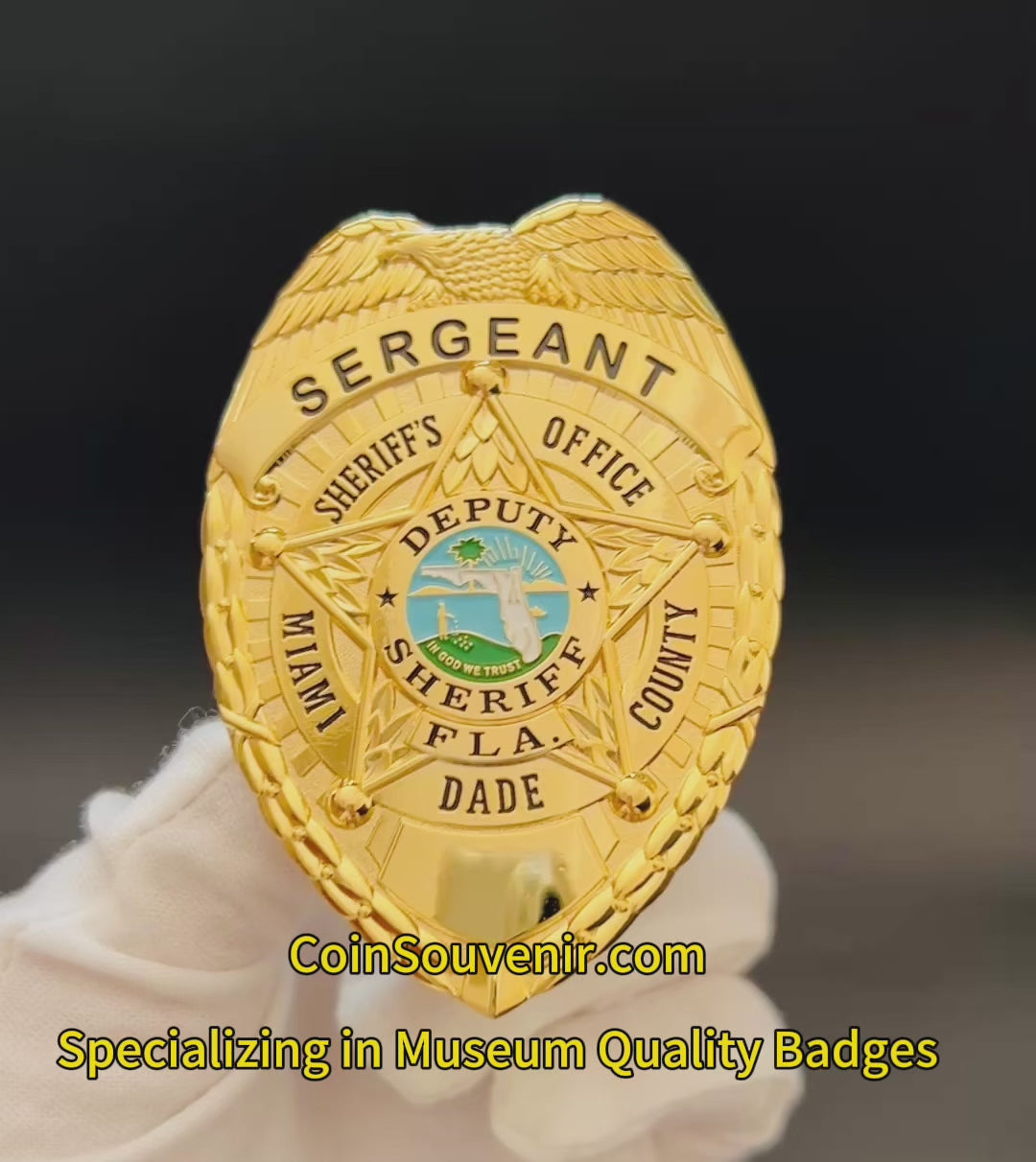 マイアミデイド郡保安官サージェントバッジ MDSO Sergeant Miami Dade Sheriff's Office Badge Miami Vice – Coin
