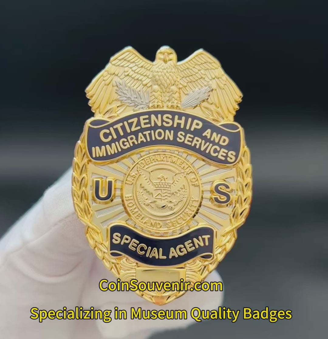 USCIS Citizenship and Immigration Services Special Agent Badge Museum Quality