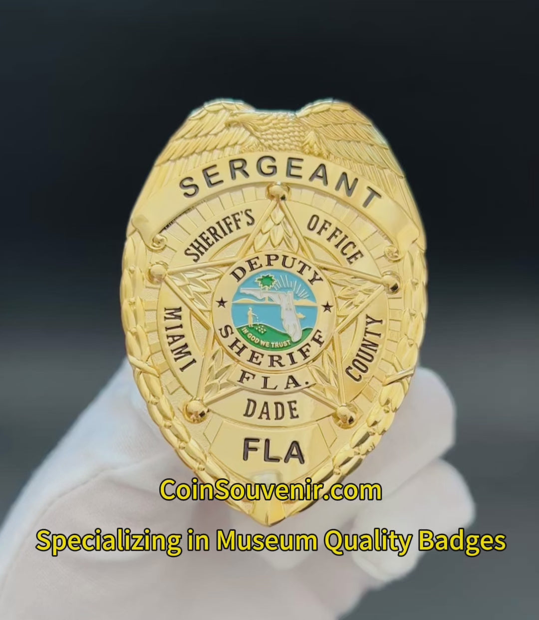 Dade County Miami Vice Badge TV Show Prop Museum Quality