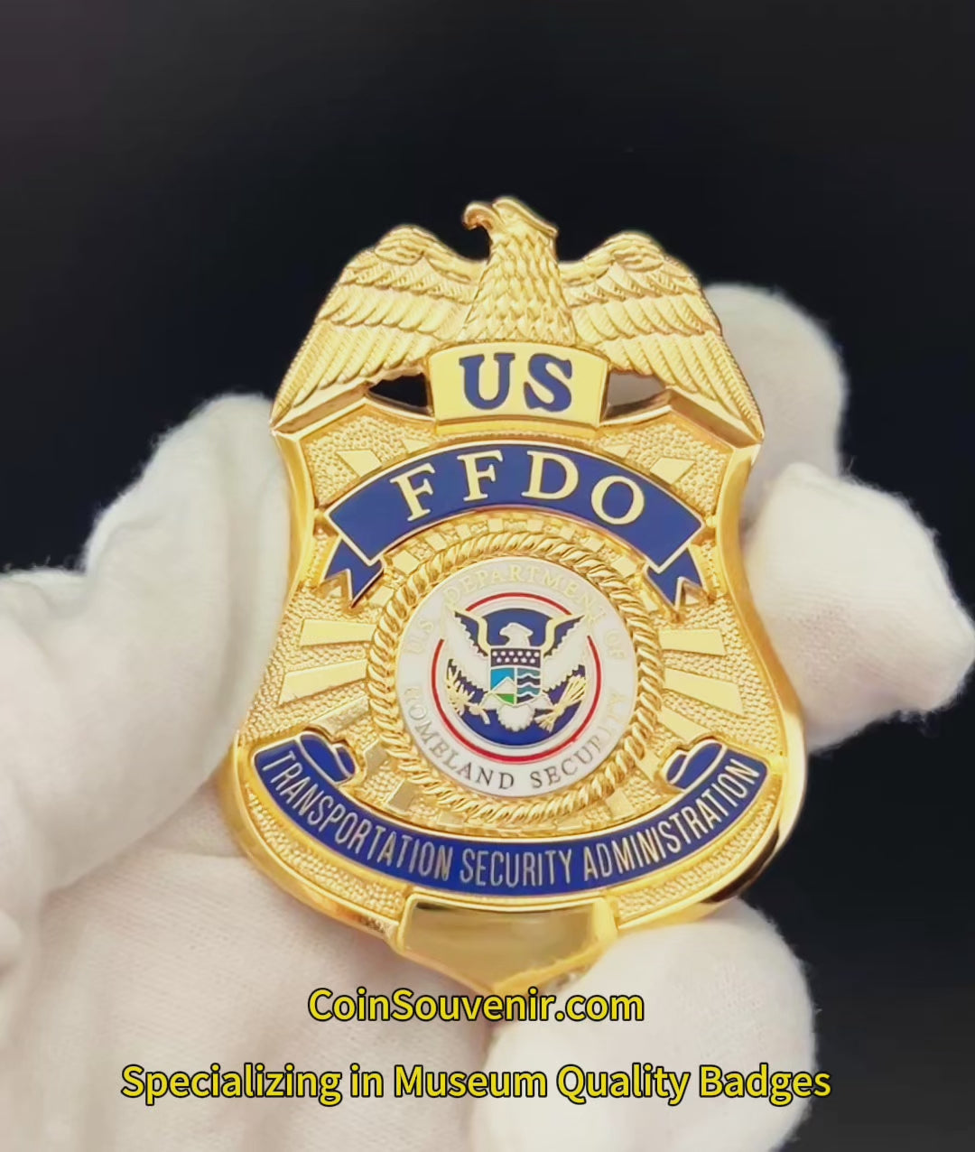 US TSA FFDO Federal Flight Deck Officer Wallet Badge Museum Quality