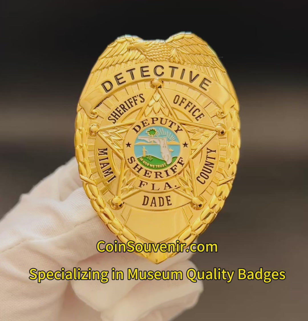 MDSO Detective Miami Dade Sheriff's Office Badge – Coin Souvenir