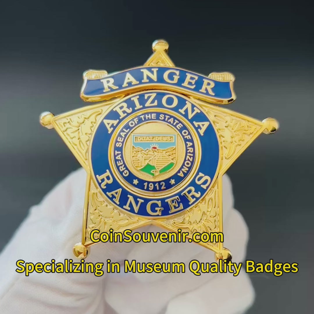 Arizona Rangers Ranger Star Badge Premium Enamel Museum Quality