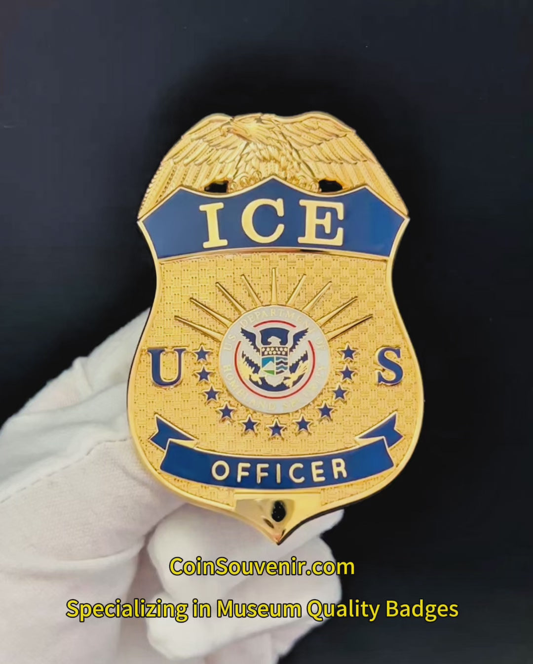 US ICE Officer Badge Premium Enamel Exact Replica