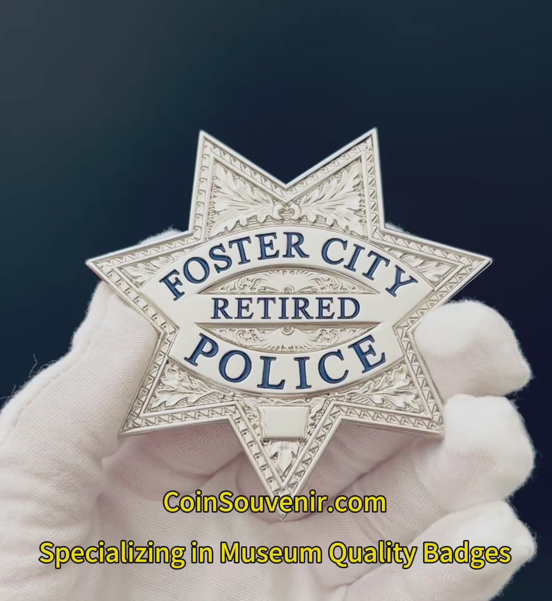 FCPD Foster City Police Retired Flat Star Badge