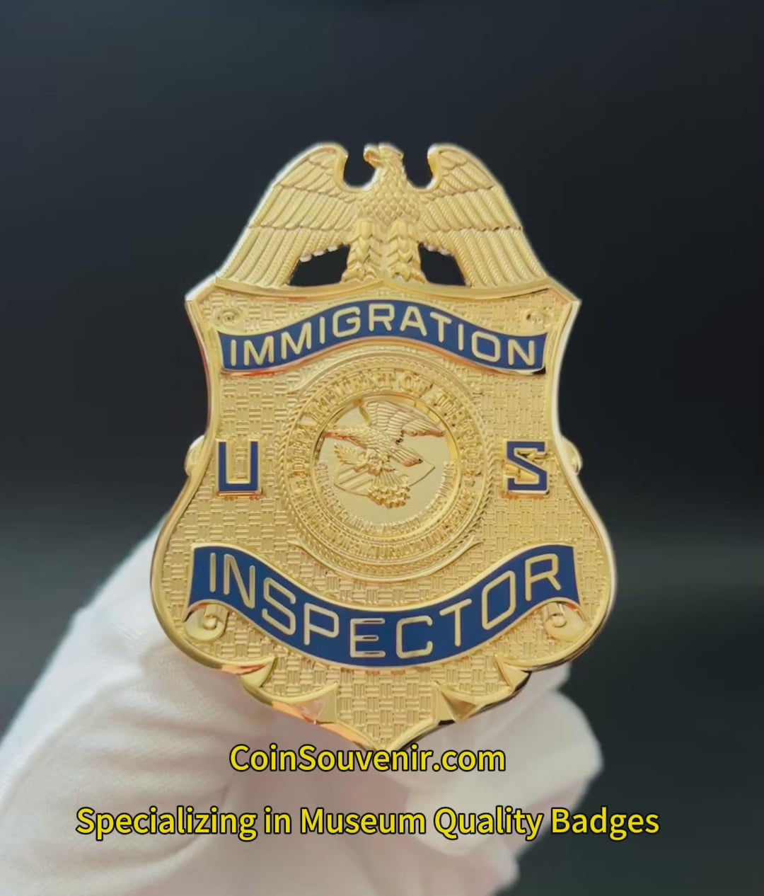 US DOJ INS Immigration Inspector Badge Museum Quality