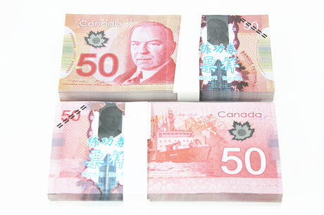 Canadian Dollar CAD Banknotes Paper Play Money Movie Props