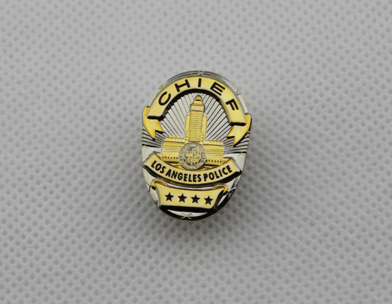 LAPD Los Angeles Police Mini Chief Badge Solid Copper Necklace