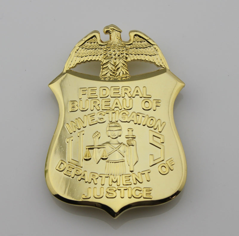 US FBI Special Agent Badge Solid Copper Replica Movie Props (4