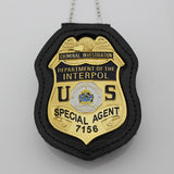 Genuine Leather Inset Type Holder/ Holster/ Wallet For US Federal Police Badges