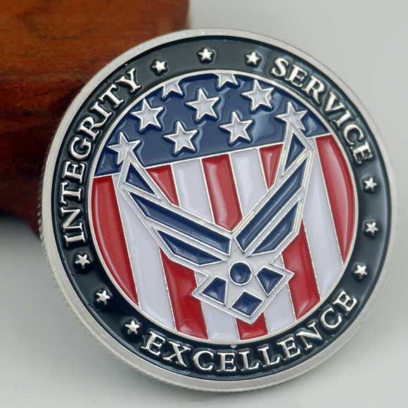 US Air Force Oath Duty Badge Silver Challenge Coin