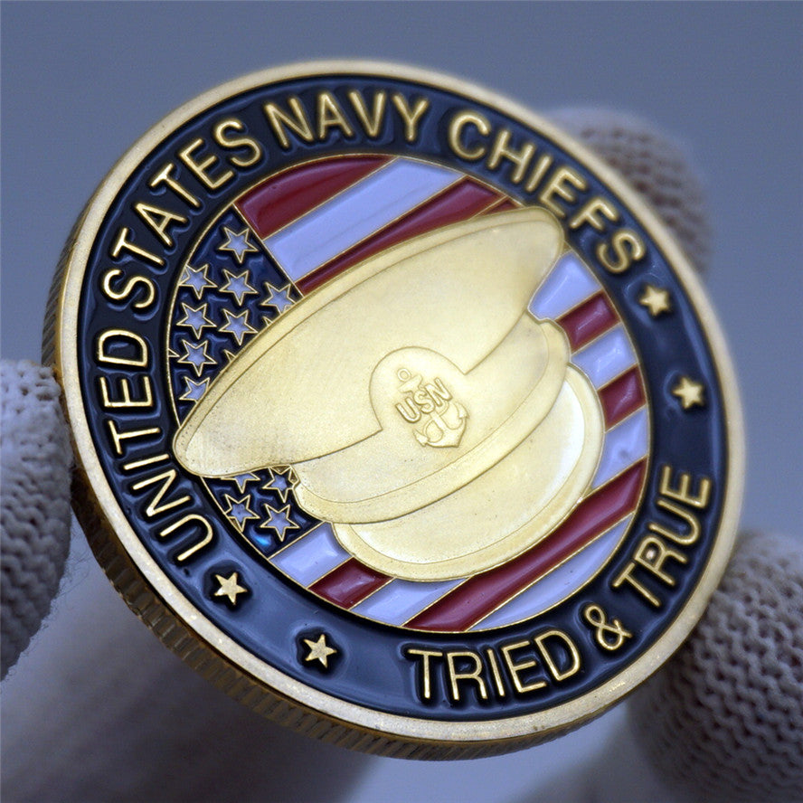 US Navy Chiefs Cap Badge Challenge Coin