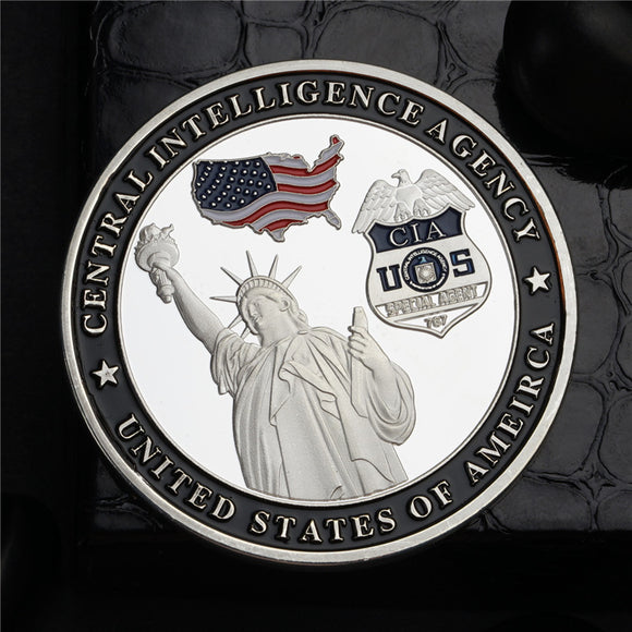 US CIA Special Agent Badge Bald Eagle Statue of Liberty Silver Challenge Coin