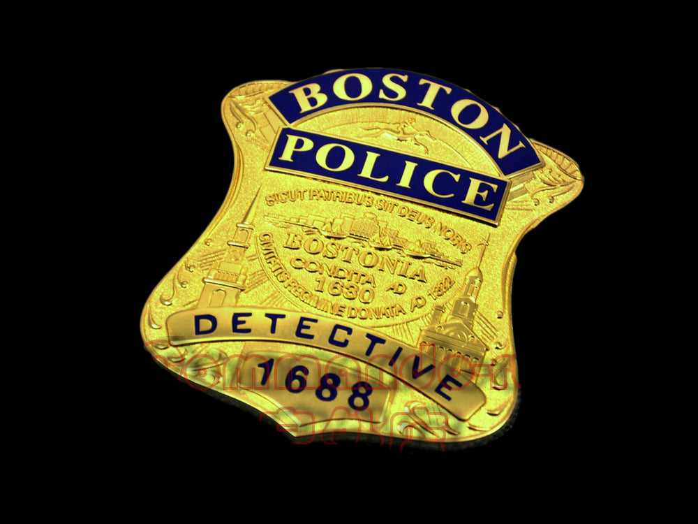 Boston Police Detective Badge Solid Copper Replica Movie Props With Number 1688
