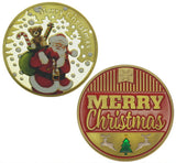 Lovely Santa Claus Merry Christmas Father Xmas New Year Holiday Gift Gold Coin