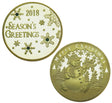 Merry Christmas Tree Snowflake Snowman Commemorative Coins Xmas New Year Holiday Gift