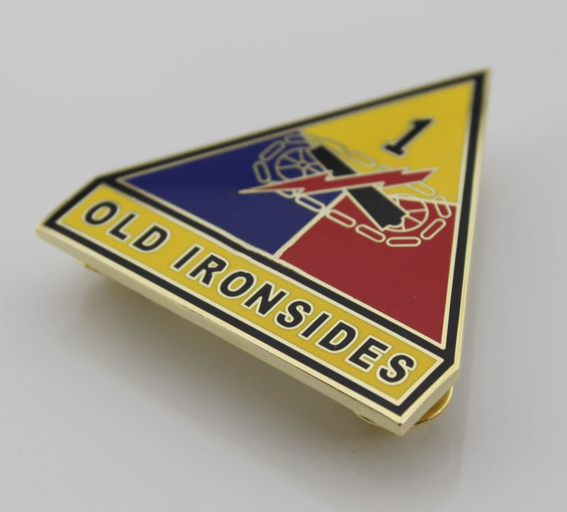 US Army 1st Armored Division (Old Ironsides) Chest Badge Insignia Pin Replica Movie Props