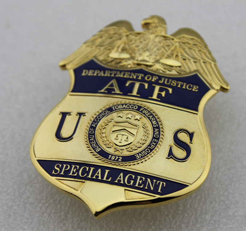 US ATF Special Agent Badge Solid Copper Brooch Pin Replica Movie Props