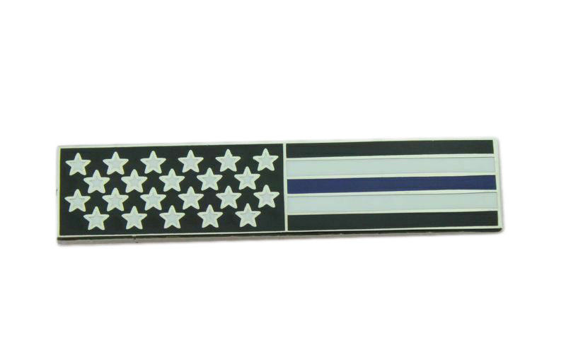 Magnetic Subdued American Flag Blue Line Police Citation Bar – Mourning Band