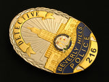 US Beverly Hills Detective Police Badge Solid Copper Replica Movie Props With Number 216