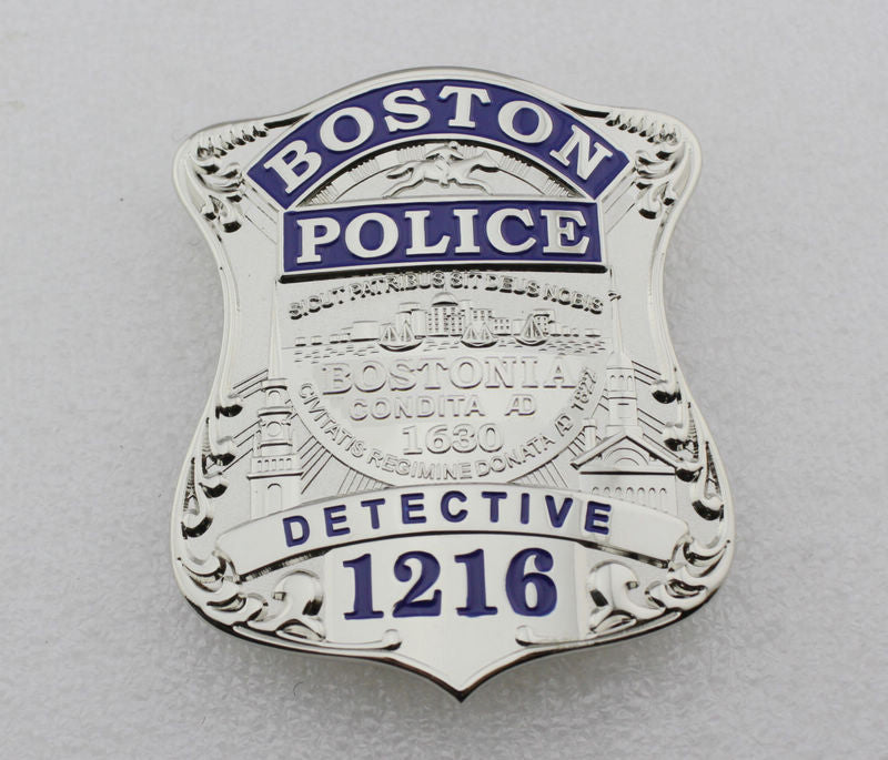 Boston Police Detective Badge Solid Copper Replica Movie Props With Number 1216