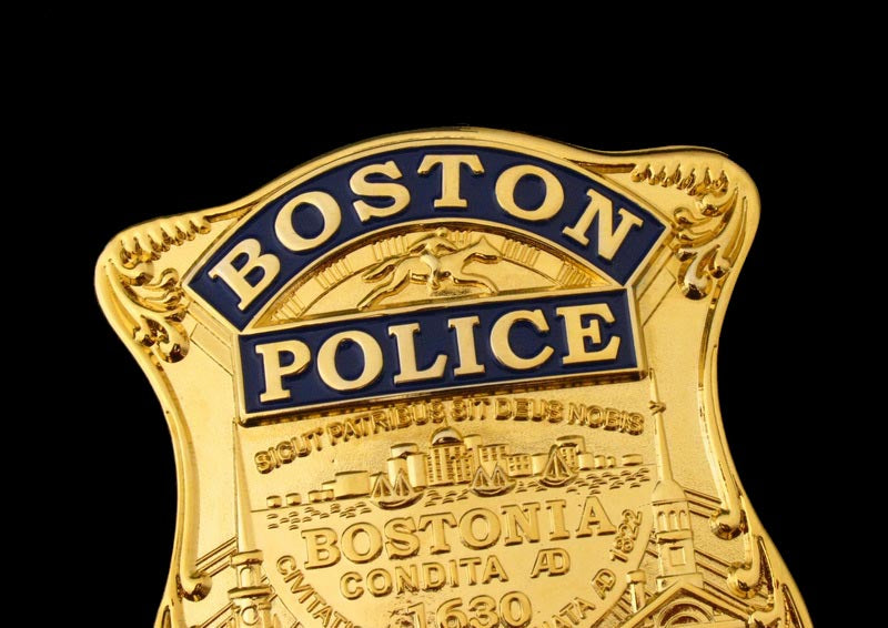 Boston Police Detective Badge Solid Copper Replica Movie Props With Number 1598