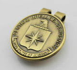 US CIA Badge Solid Copper Pocket Money Clip 1.5"
