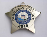 Chicago Police Officer Police Badge Solid Copper Replica Movie Props With Number 2016