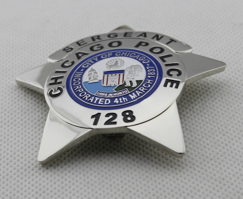 Chicago Sergeant Police Badge Solid Copper Replica Movie Props