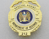 US Department of Defense Special Agent Badge Solid Copper Replica Movie Props With Number 212