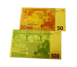 7 Pieces of EURO Gold Foil Prop Money Novelty Notes Banknotes Set