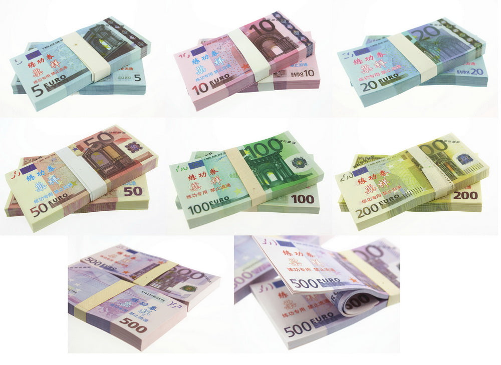 Billets en euros en papier, accessoires de film, argent fictif