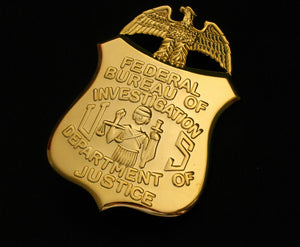 FBI Department of Justice Badge Solid Copper Replica Movie Props