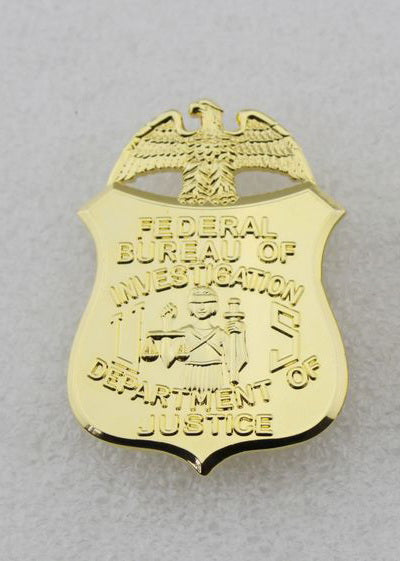 Réplique d'insigne à clip du ministère de la Justice du FBI, accessoires 2,2 "x 1,5"