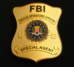 US FBI Special Operations Division Special Agent Badge Solid Copper Replica Movie Props