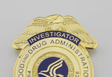 US FDA Investigator Badge Solid Copper Brooch Pin Replica Movie Props