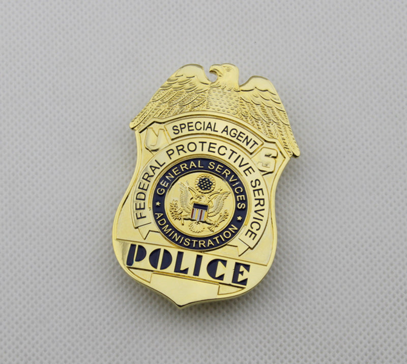 US FPS Special Agent Police Badge Solid Copper Replica Movie Props