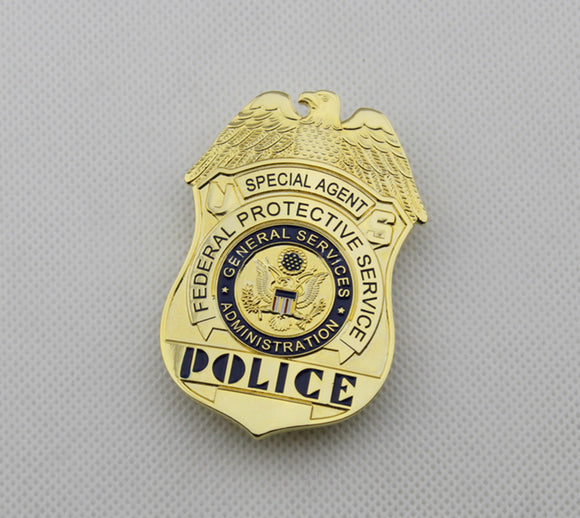 US FPS Special Agent Police Badge Solid Copper Replica Movie Props