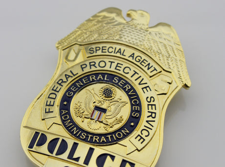 US FPS Special Agent Polizeiabzeichen, Replik aus massivem Kupfer, Film-Requisiten