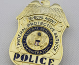 US FPS Special Agent Police Badge Solid Copper Replica Movie Props With Number 96
